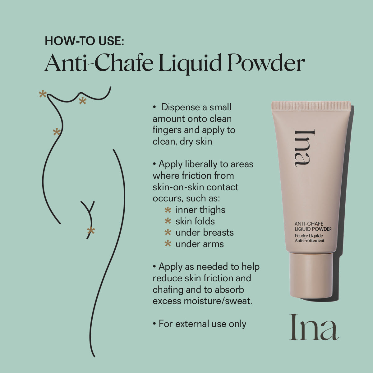 Anti-Chafe Liquid Powder – Ina Labs