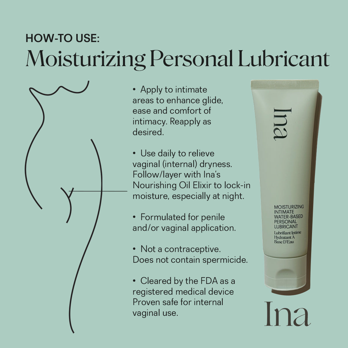 Moisturizing Personal Lubricant | Clean Intimate Lubricant | Ina Labs Moisturizing Personal Lubricant | Clean Intimate Lubricant | Ina Labs